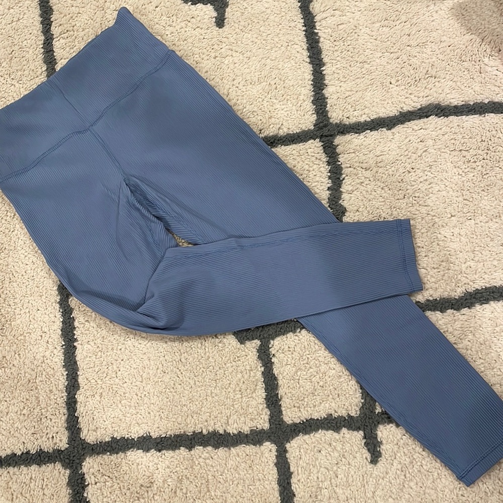 Cornflower blue Athleta Elation Ribbed Tights